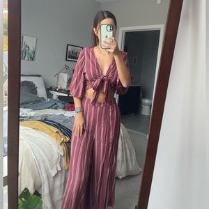 American Eagle Striped Two Piece Pants Set